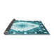 Sideview of Abstract Light Blue Contemporary Rug, con618lblu