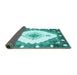 Sideview of Abstract Turquoise Contemporary Rug, con618turq