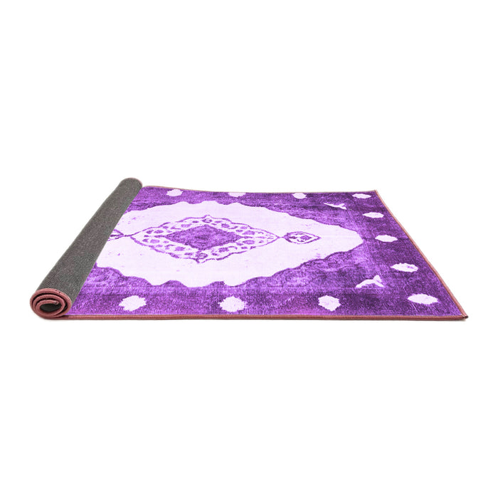Sideview of Abstract Purple Contemporary Rug, con618pur