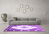 Machine Washable Abstract Purple Contemporary Rug, wshcon618pur