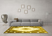 Machine Washable Abstract Yellow Contemporary Rug in a Living Room, wshcon618yw