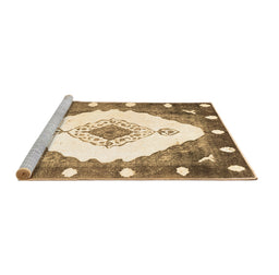 Sideview of Machine Washable Abstract Brown Contemporary Rug, wshcon618brn