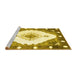 Sideview of Machine Washable Abstract Yellow Contemporary Rug, wshcon618yw