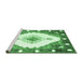 Sideview of Machine Washable Abstract Emerald Green Contemporary Area Rugs, wshcon618emgrn