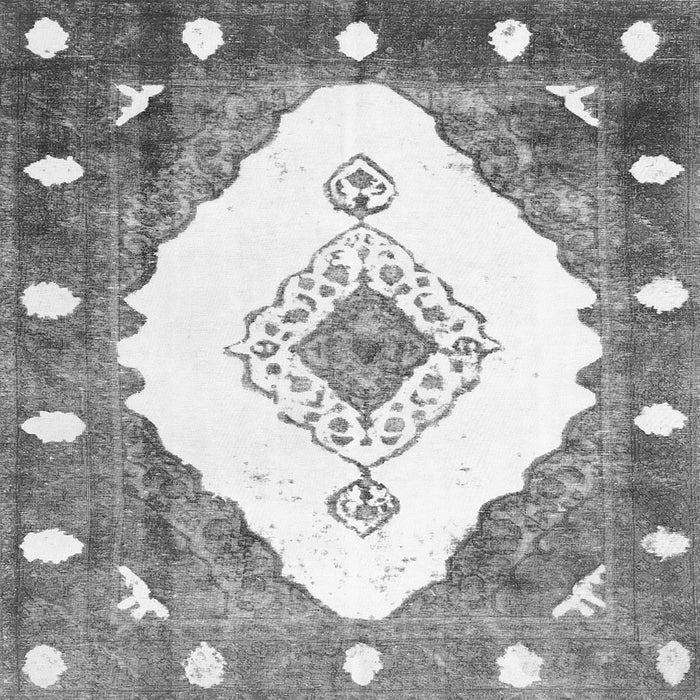 Round Machine Washable Abstract Gray Contemporary Rug, wshcon618gry