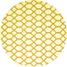 Round Machine Washable Terrilis Yellow Contemporary Rug, wshcon619yw