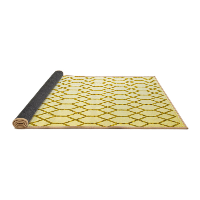 Sideview of Terrilis Yellow Contemporary Rug, con619yw