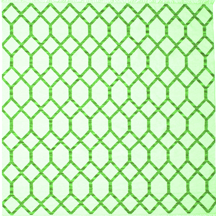 Round Machine Washable Terrilis Green Contemporary Area Rugs, wshcon619grn