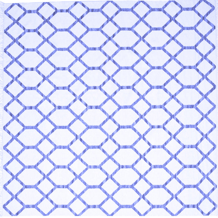 Square Machine Washable Terrilis Blue Contemporary Rug, wshcon619blu