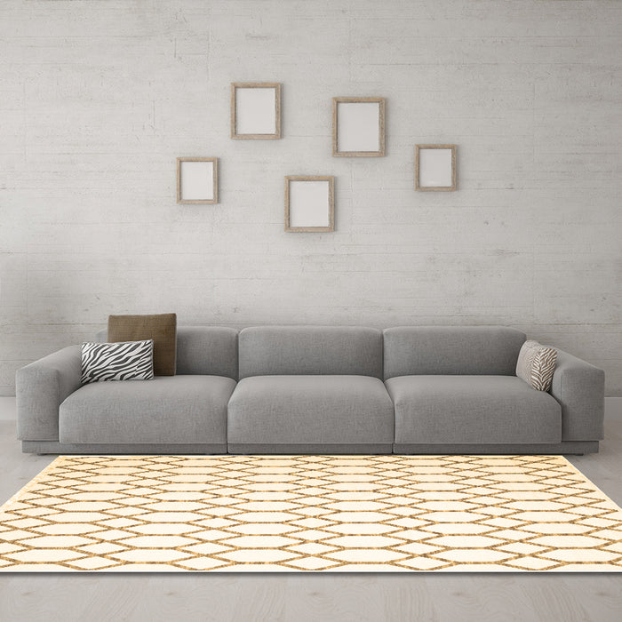 Machine Washable Terrilis Brown Contemporary Rug in a Living Room,, wshcon619brn