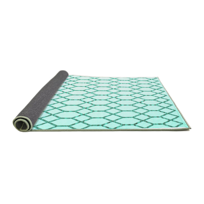 Sideview of Terrilis Turquoise Contemporary Rug, con619turq