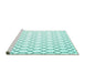 Sideview of Machine Washable Terrilis Turquoise Contemporary Area Rugs, wshcon619turq