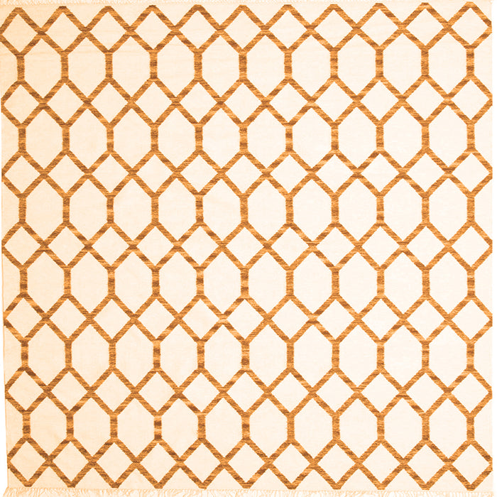 Round Machine Washable Terrilis Orange Contemporary Area Rugs, wshcon619org