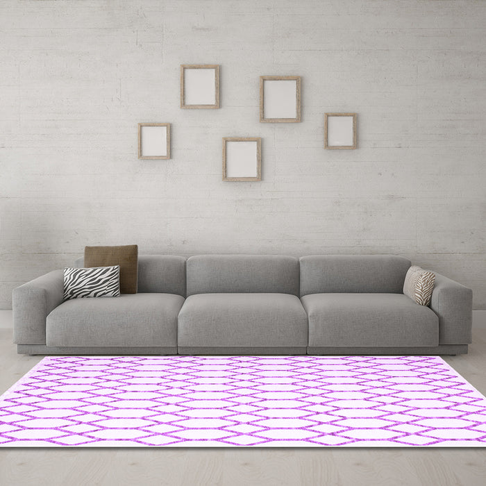 Machine Washable Terrilis Purple Contemporary Area Rugs in a Living Room, wshcon619pur