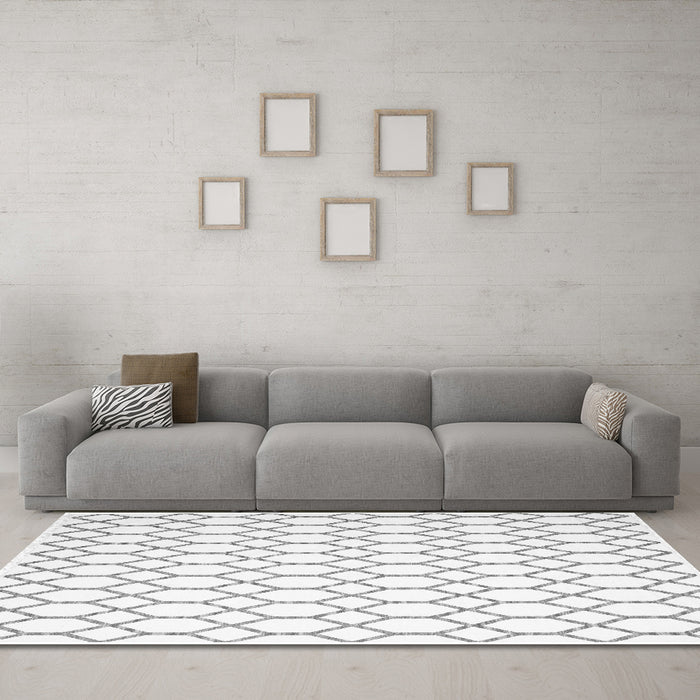 Machine Washable Terrilis Gray Contemporary Rug in a Living Room,, wshcon619gry