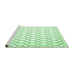 Sideview of Machine Washable Terrilis Emerald Green Contemporary Area Rugs, wshcon619emgrn