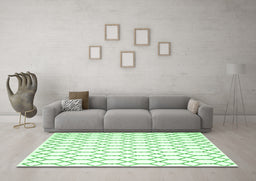 Machine Washable Terrilis Emerald Green Contemporary Area Rugs in a Living Room,, wshcon619emgrn