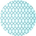 Round Terrilis Light Blue Contemporary Rug, con619lblu