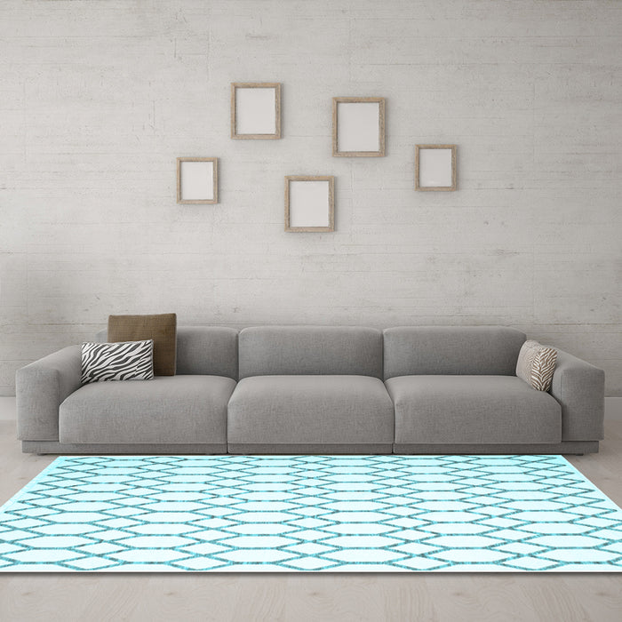 Machine Washable Terrilis Light Blue Contemporary Rug in a Living Room, wshcon619lblu