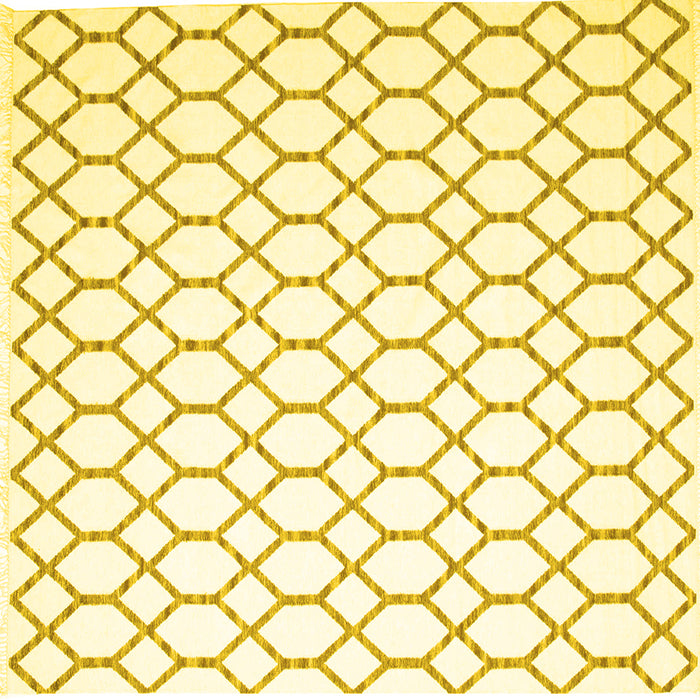 Square Machine Washable Terrilis Yellow Contemporary Rug, wshcon619yw