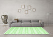 Machine Washable Terrilis Green Contemporary Area Rugs in a Living Room,, wshcon619grn