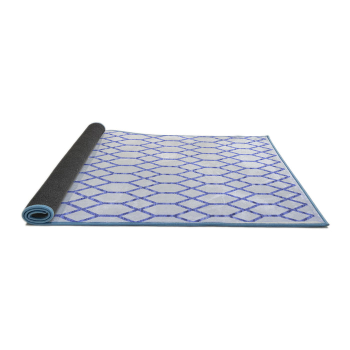 Sideview of Terrilis Blue Contemporary Rug, con619blu