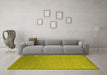 Machine Washable Abstract Yellow Contemporary Rug in a Living Room, wshcon61yw