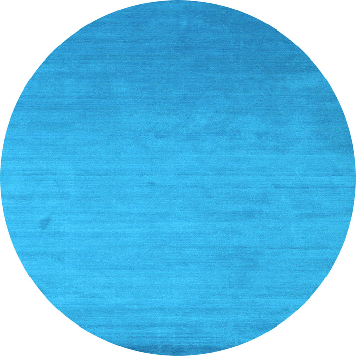 Round Abstract Light Blue Contemporary Rug, con61lblu