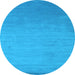 Round Abstract Light Blue Contemporary Rug, con61lblu