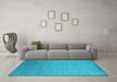 Machine Washable Abstract Turquoise Contemporary Area Rugs in a Living Room,, wshcon61turq