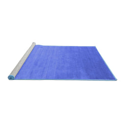 Sideview of Machine Washable Abstract Blue Contemporary Rug, wshcon61blu