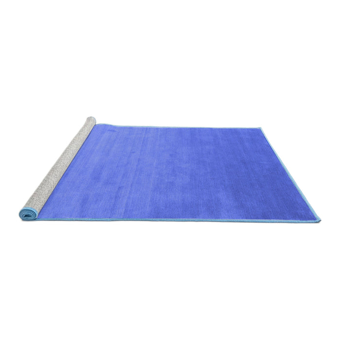 Sideview of Machine Washable Abstract Blue Contemporary Rug, wshcon61blu