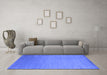 Machine Washable Abstract Blue Contemporary Rug in a Living Room, wshcon61blu