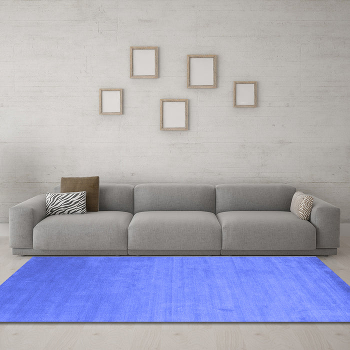 Machine Washable Abstract Blue Contemporary Rug in a Living Room, wshcon61blu