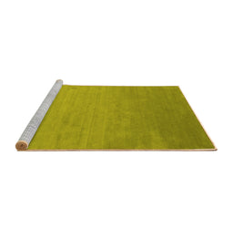 Sideview of Machine Washable Abstract Yellow Contemporary Rug, wshcon61yw
