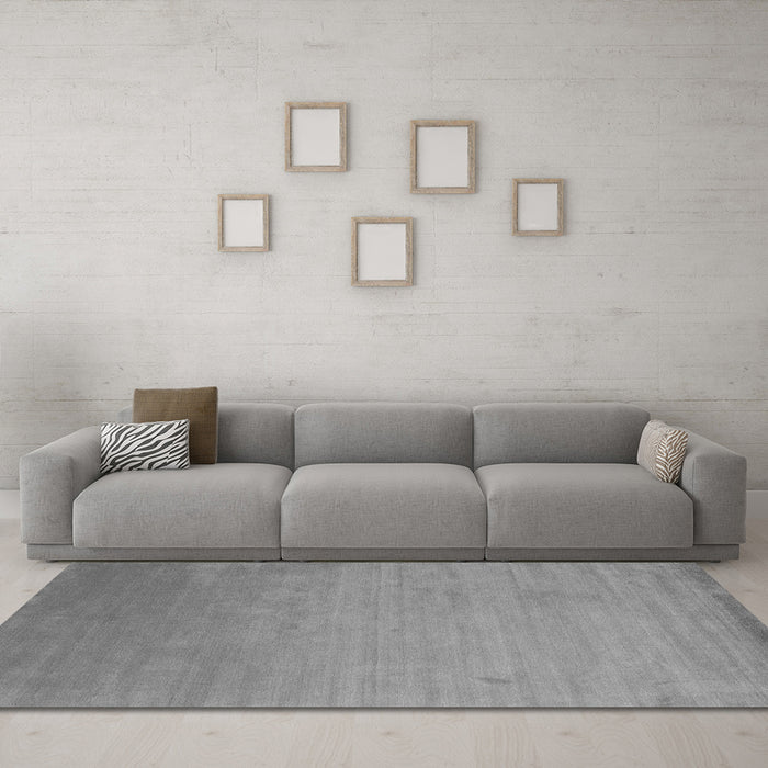 Machine Washable Abstract Gray Contemporary Rug in a Living Room,, wshcon61gry