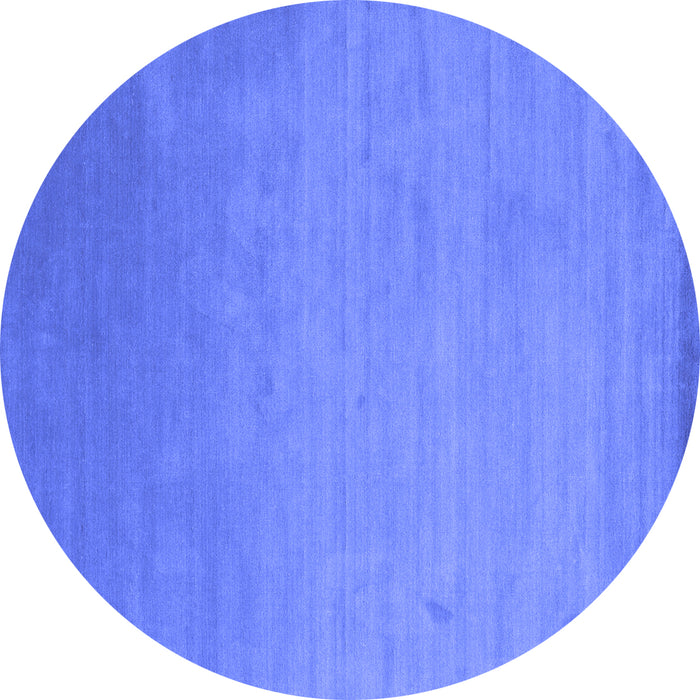 Round Abstract Blue Contemporary Rug, con61blu