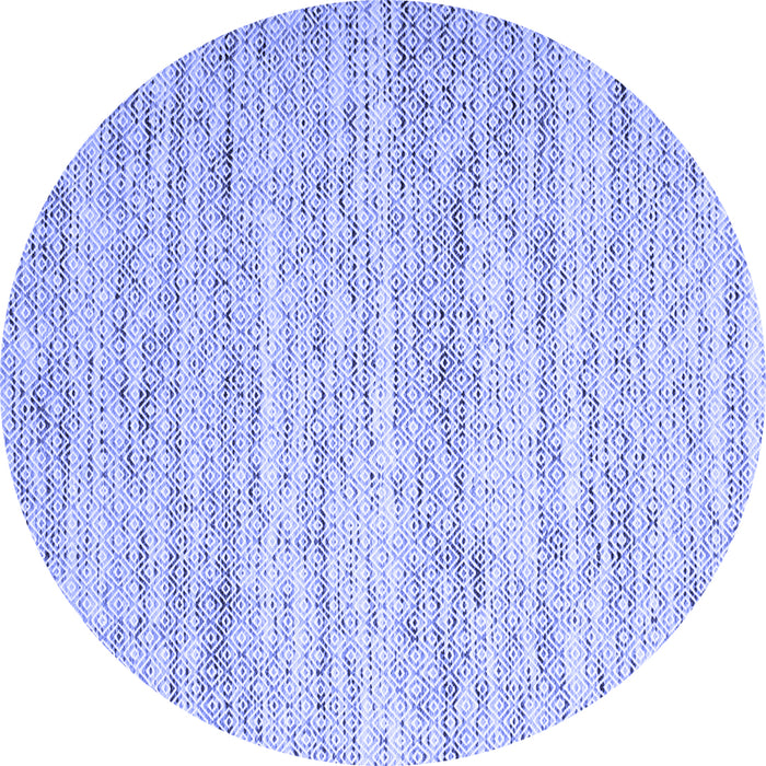 Round Abstract Blue Contemporary Rug, con620blu