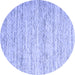 Round Abstract Blue Contemporary Rug, con620blu