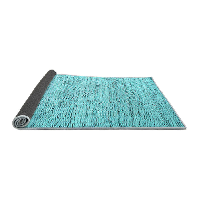 Sideview of Abstract Light Blue Contemporary Rug, con620lblu