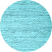 Round Machine Washable Abstract Light Blue Contemporary Rug, wshcon620lblu