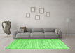 Machine Washable Abstract Green Contemporary Area Rugs in a Living Room,, wshcon620grn