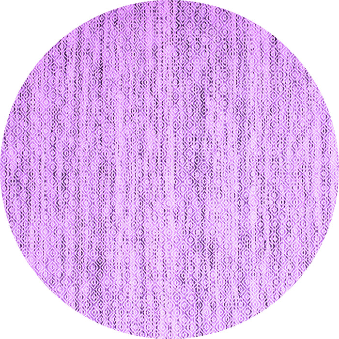 Round Abstract Purple Contemporary Rug, con620pur