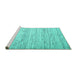 Sideview of Machine Washable Abstract Turquoise Contemporary Area Rugs, wshcon620turq