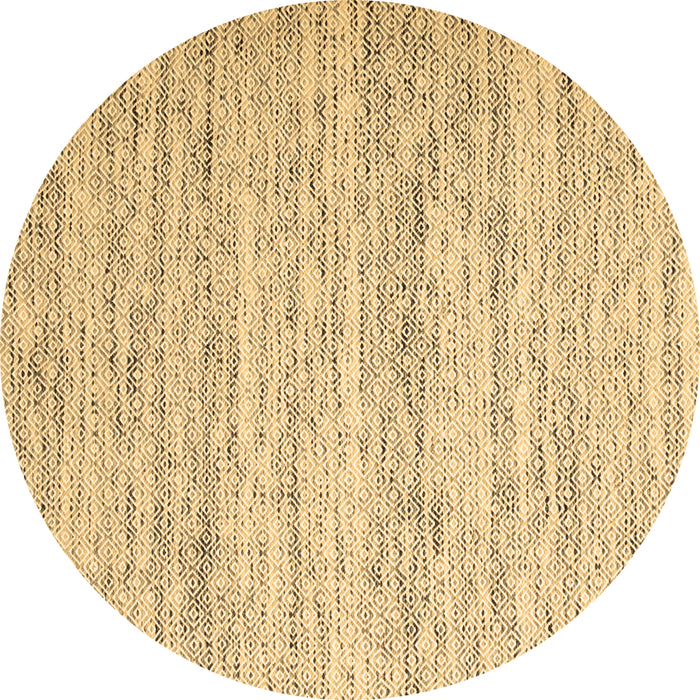 Round Abstract Brown Contemporary Rug, con620brn