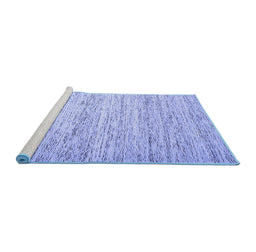 Sideview of Machine Washable Abstract Blue Contemporary Rug, wshcon620blu