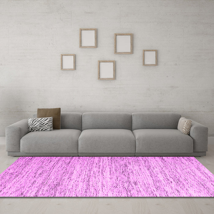 Machine Washable Abstract Pink Contemporary Rug in a Living Room, wshcon620pnk