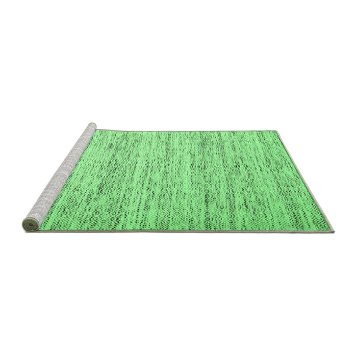 Sideview of Machine Washable Abstract Emerald Green Contemporary Area Rugs, wshcon620emgrn