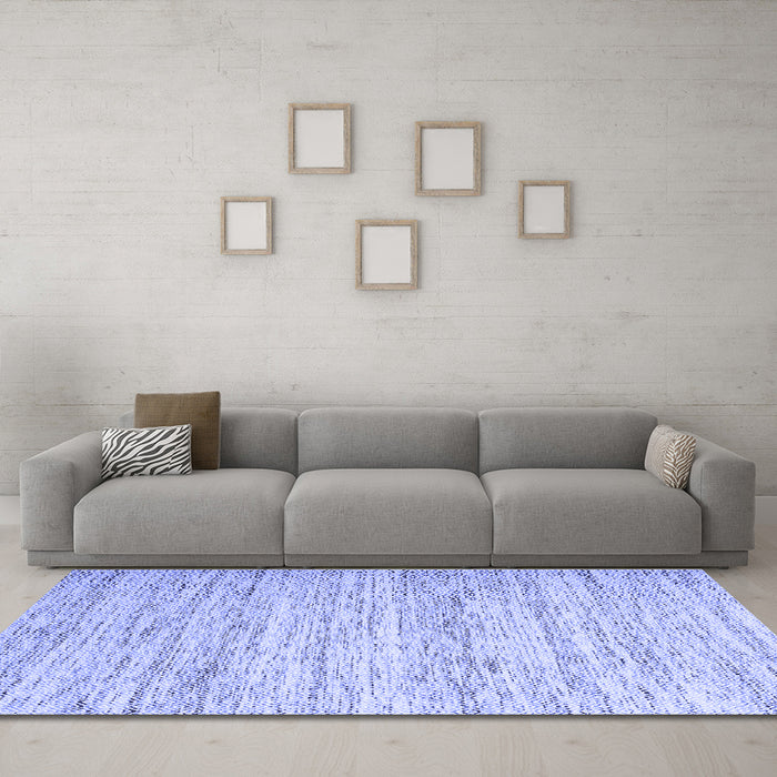 Machine Washable Abstract Blue Contemporary Rug in a Living Room, wshcon620blu