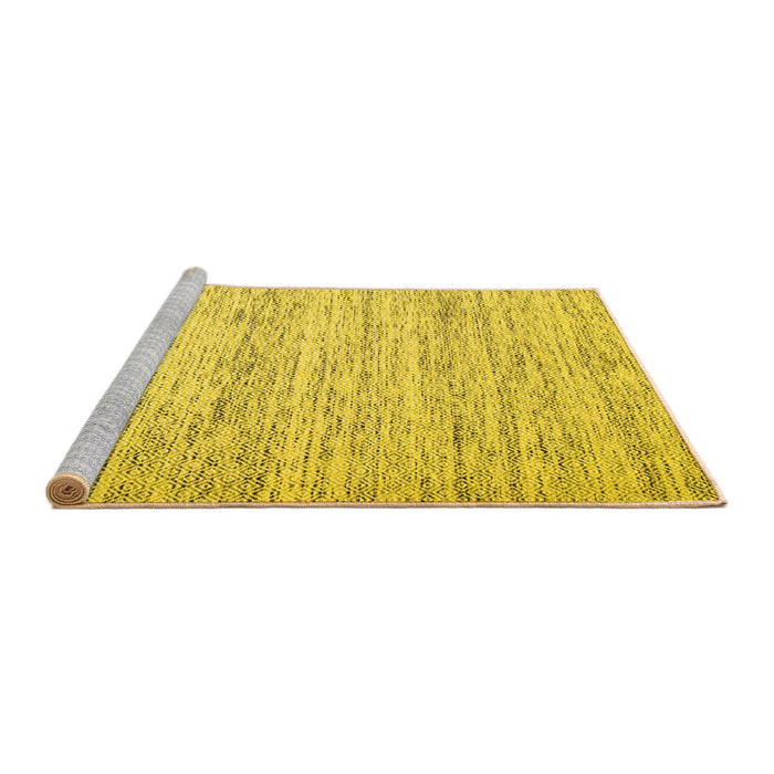 Sideview of Machine Washable Abstract Yellow Contemporary Rug, wshcon620yw